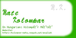 mate kolompar business card